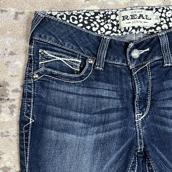 Ariat Real Jeans Women's 29S Bootcut Blue Denim Dark Wash Western Cowgirl - Picture 3 of 11